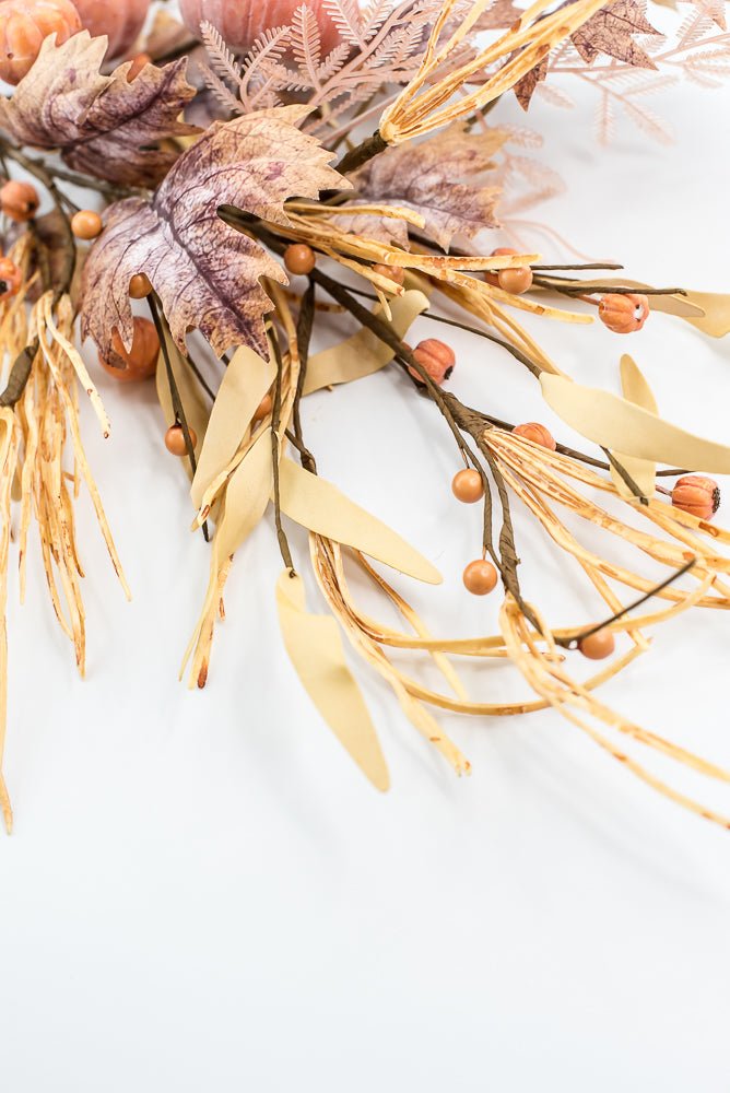 Pumpkin And Maple Leaves Spray - Greenery MarketArtificial Flora65195