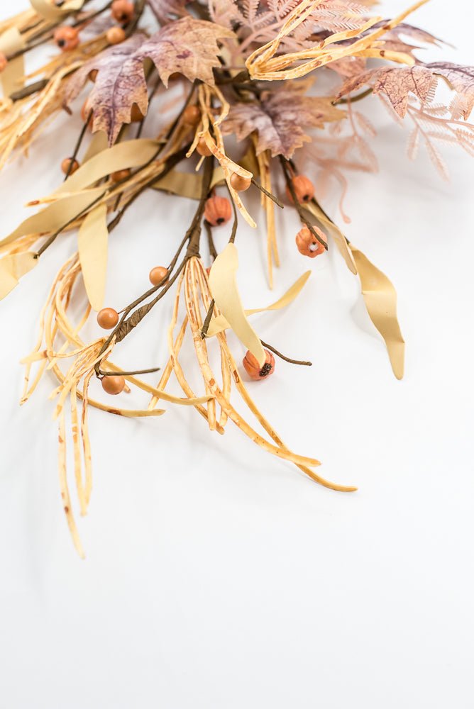 Pumpkin And Maple Leaves Spray - Greenery MarketArtificial Flora65195