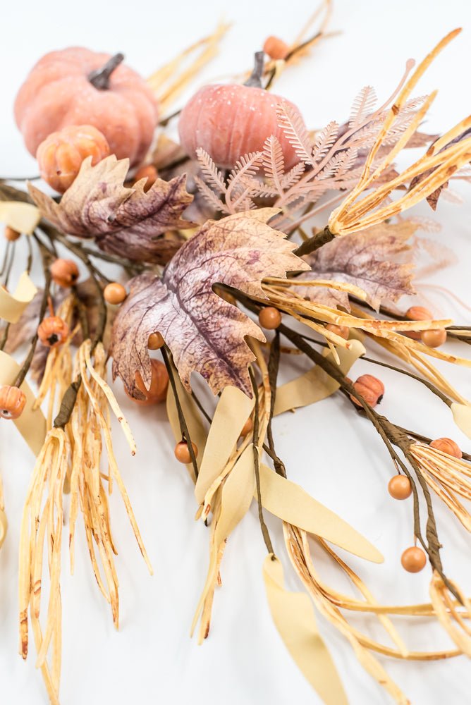 Pumpkin And Maple Leaves Spray - Greenery MarketArtificial Flora65195