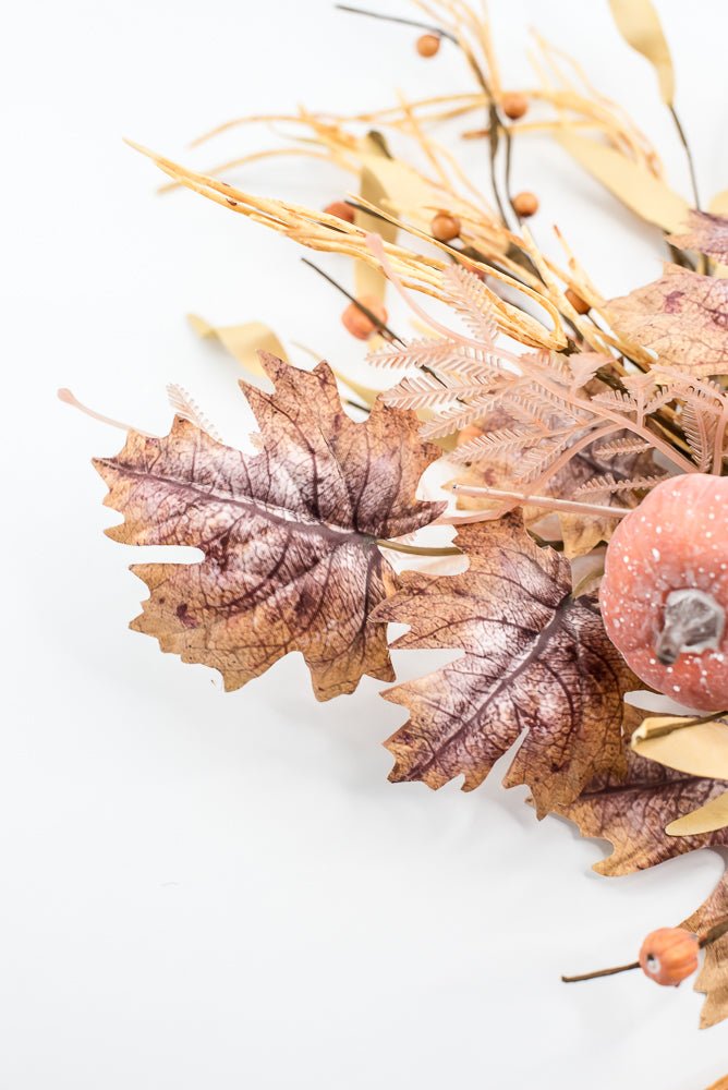 Pumpkin And Maple Leaves Spray - Greenery MarketArtificial Flora65195