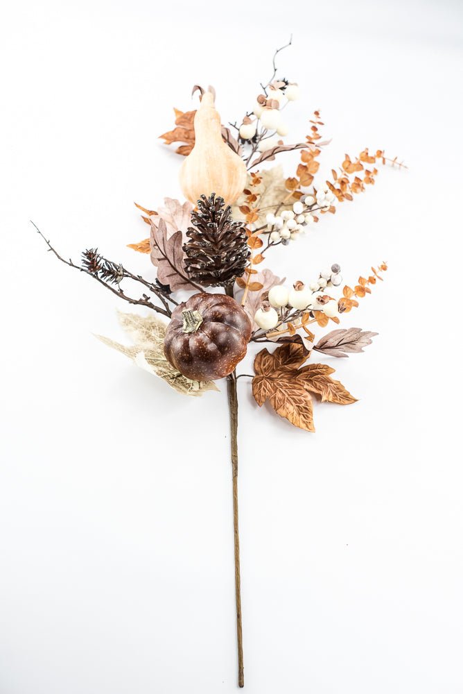 pumpkins and leaves spray - Greenery MarketArtificial Flora84494