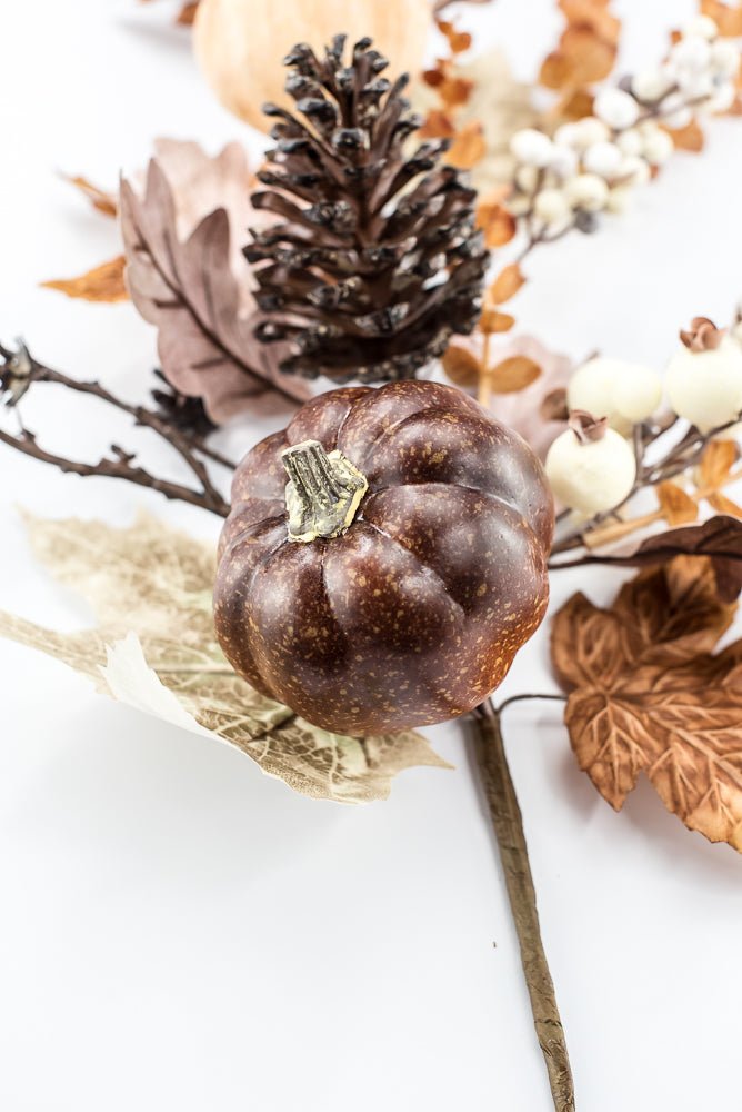 pumpkins and leaves spray - Greenery MarketArtificial Flora84494