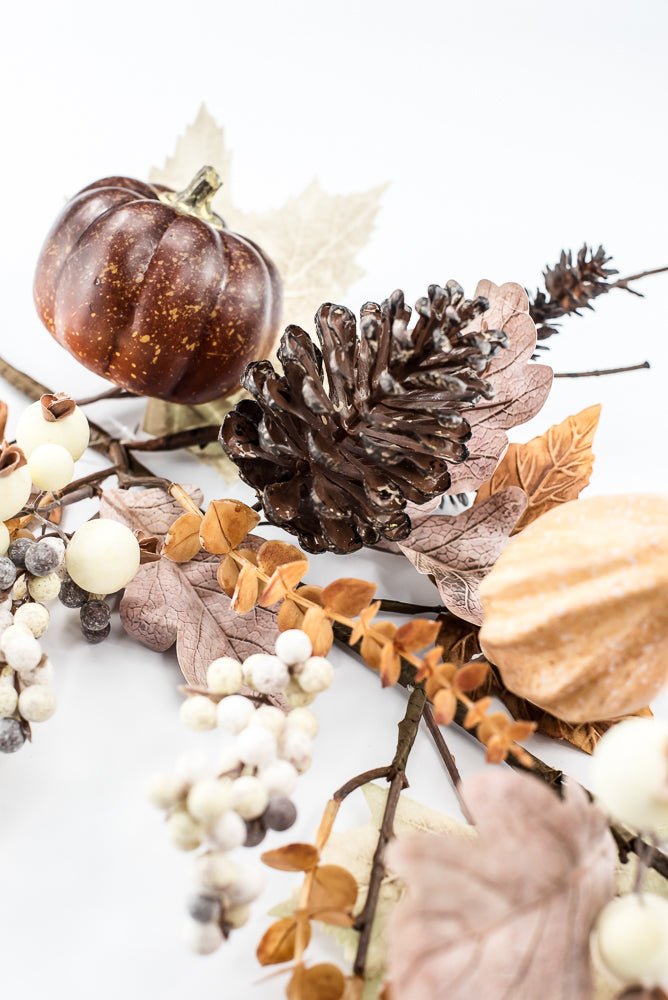 pumpkins and leaves spray - Greenery MarketArtificial Flora84494