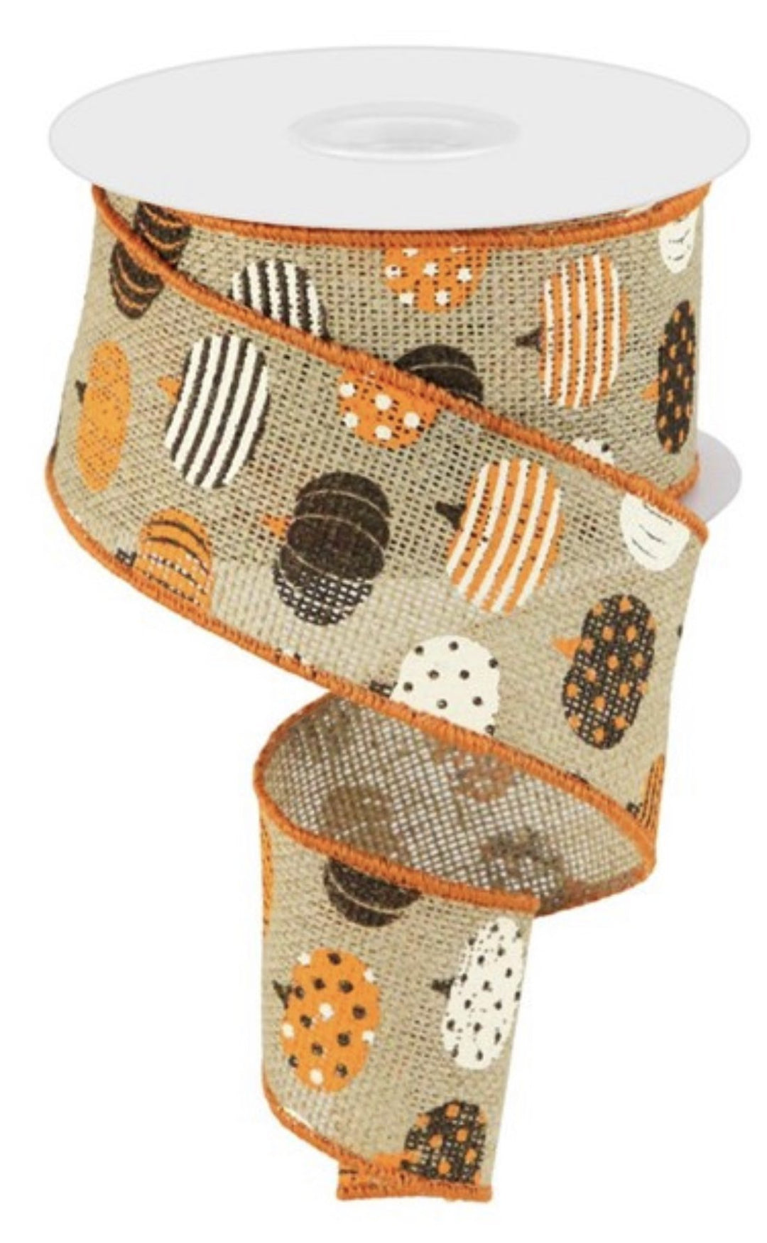 Pumpkins ribbon - burlap back 2.5” wired ribbon - Greenery MarketWired ribbonRGC170218