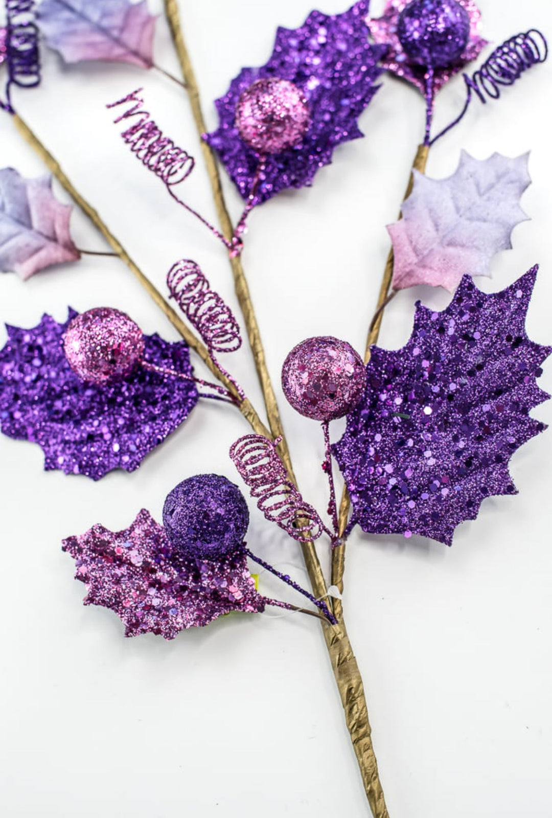 Purple and magenta holly leaves and berries - Greenery Marketgreenery85959PU