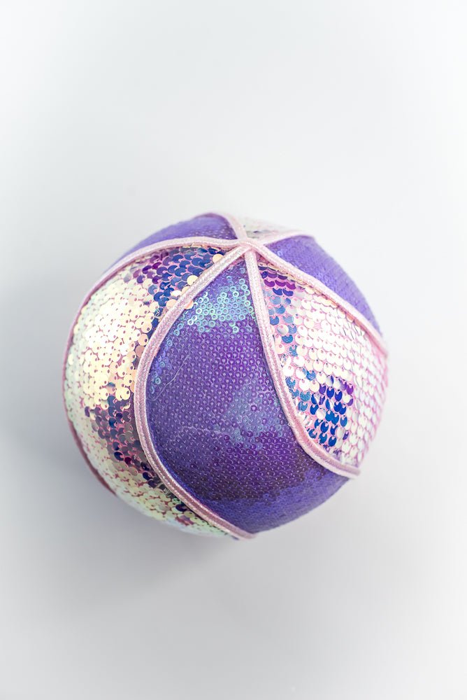 Purple and Pink Sequin Swirl Iridescent Ornament Ball - Greenery Market86469PK