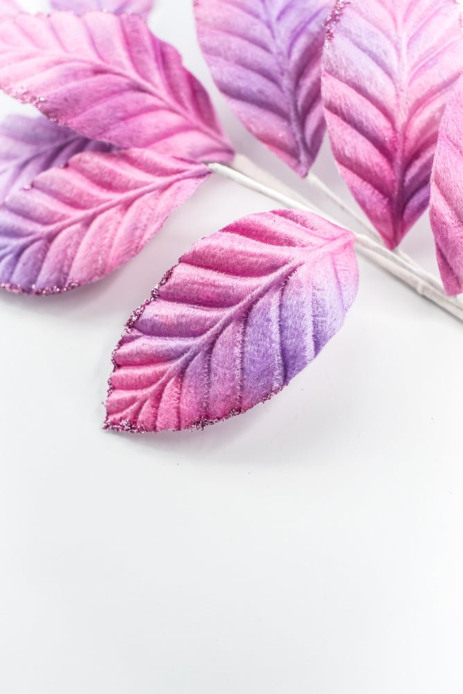 Purple and Pink Velvet Magnolia Leaf Spray - Greenery Market85361PUPK