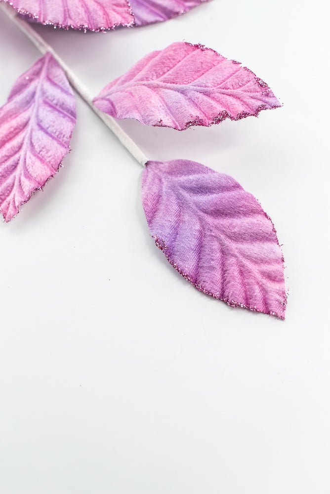 Purple and Pink Velvet Magnolia Leaf Spray - Greenery Market85361PUPK