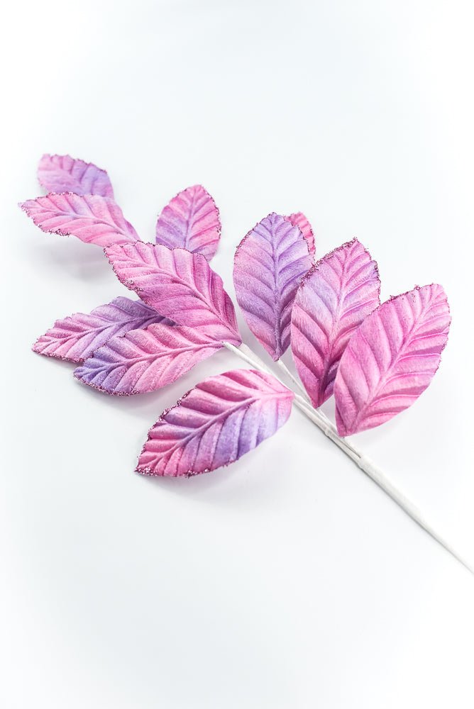Purple and Pink Velvet Magnolia Leaf Spray - Greenery Market85361PUPK