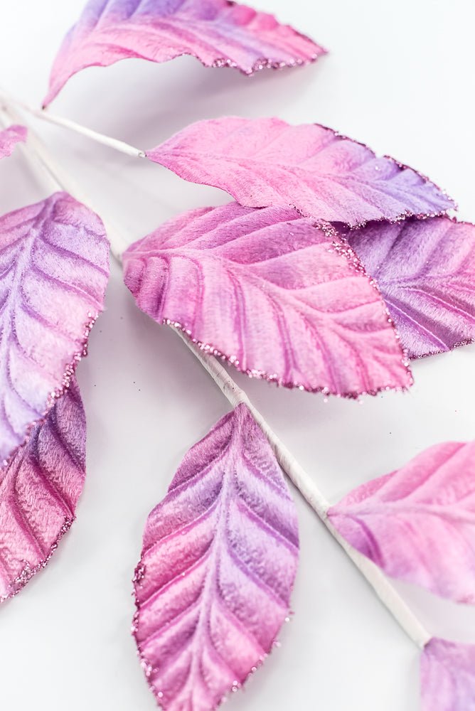 Purple and Pink Velvet Magnolia Leaf Spray - Greenery Market85361PUPK