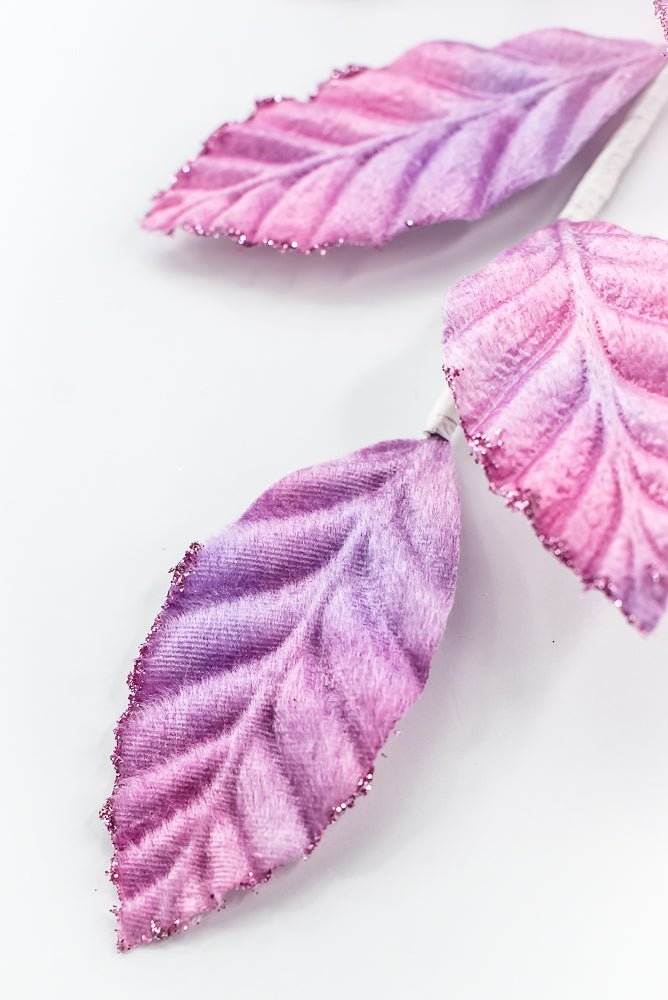 Purple and Pink Velvet Magnolia Leaf Spray - Greenery Market85361PUPK