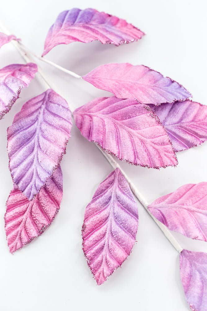 Purple and Pink Velvet Magnolia Leaf Spray - Greenery Market85361PUPK