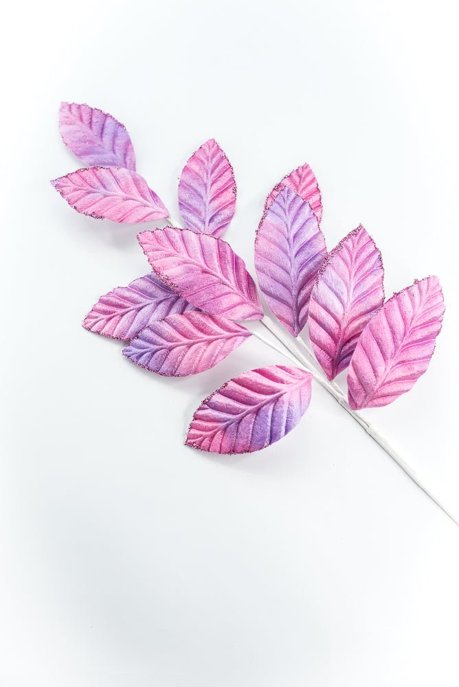 Purple and Pink Velvet Magnolia Leaf Spray - Greenery Market85361PUPK