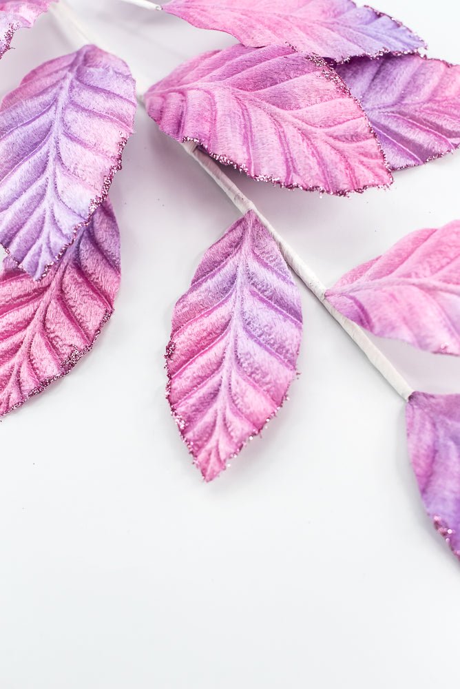 Purple and Pink Velvet Magnolia Leaf Spray - Greenery Market85361PUPK