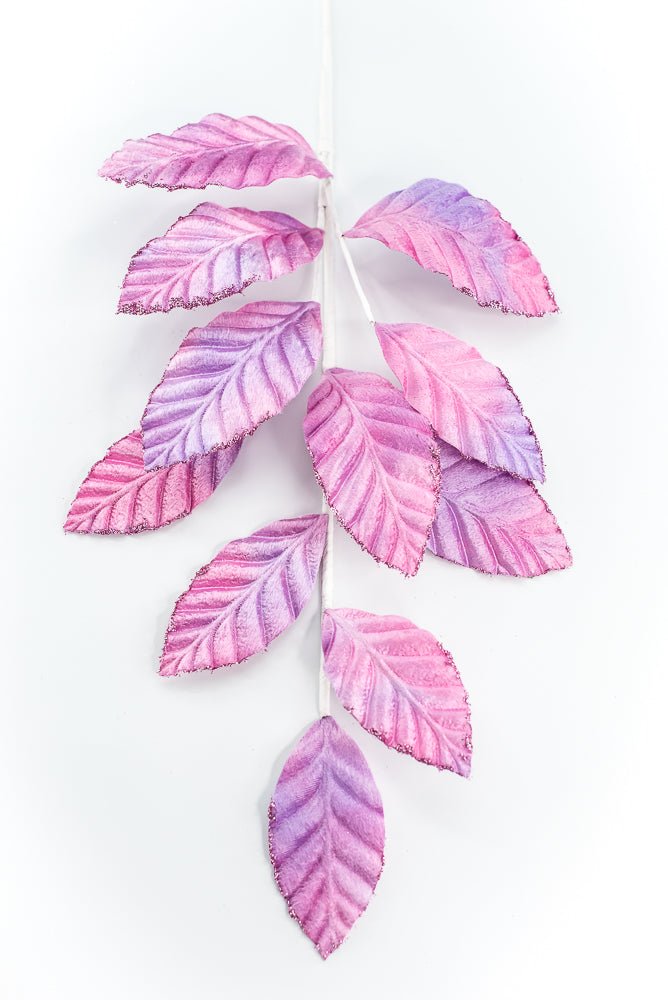 Purple and Pink Velvet Magnolia Leaf Spray - Greenery Market85361PUPK