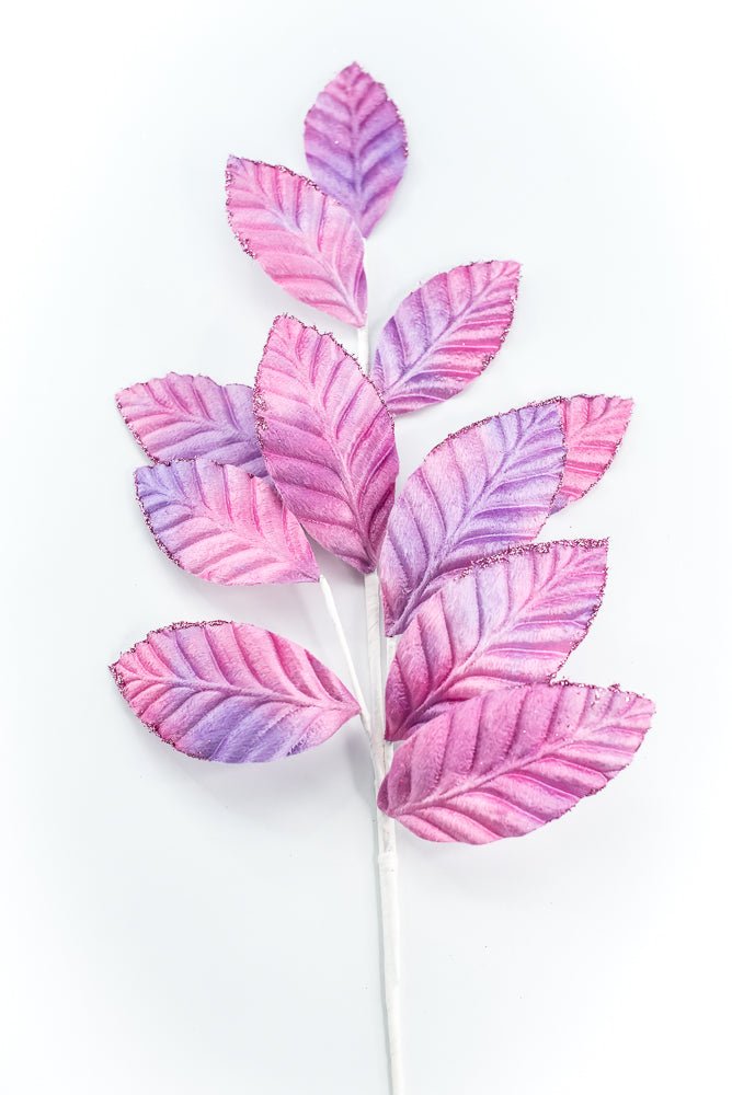 Purple and Pink Velvet Magnolia Leaf Spray - Greenery Market85361PUPK