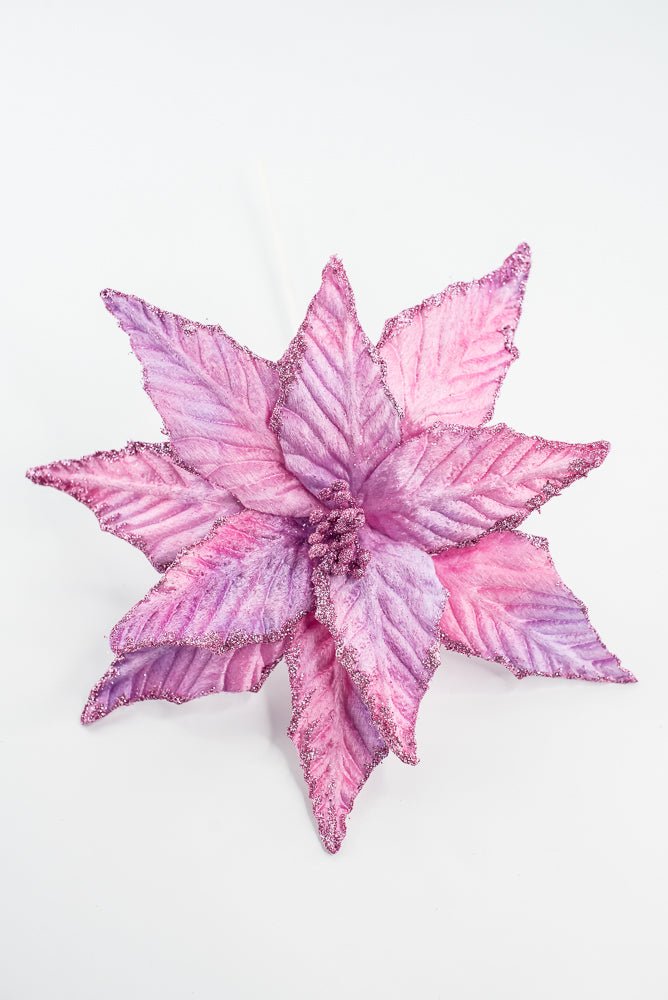 Purple and Pink Velvet Poinsettia Pick - Greenery Market85517PUPK