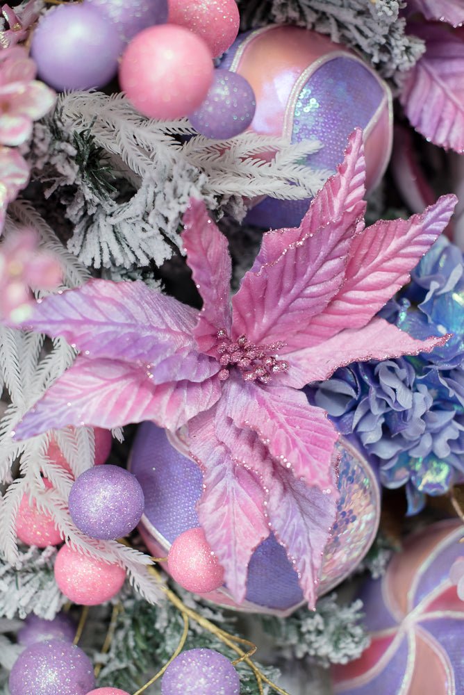 Purple and Pink Velvet Poinsettia Pick - Greenery Market85517PUPK