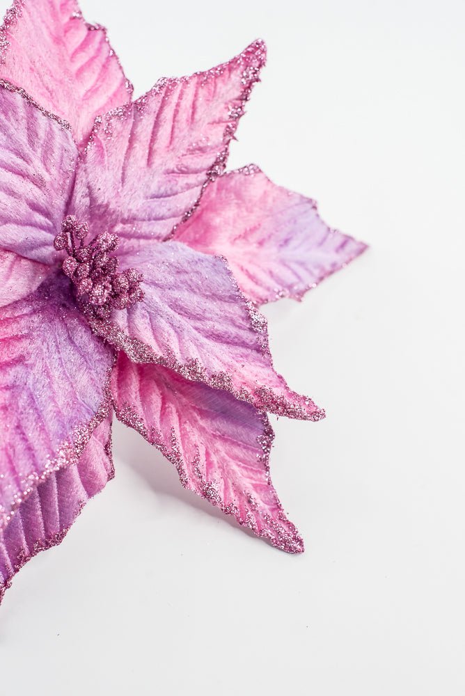 Purple and Pink Velvet Poinsettia Pick - Greenery Market85517PUPK