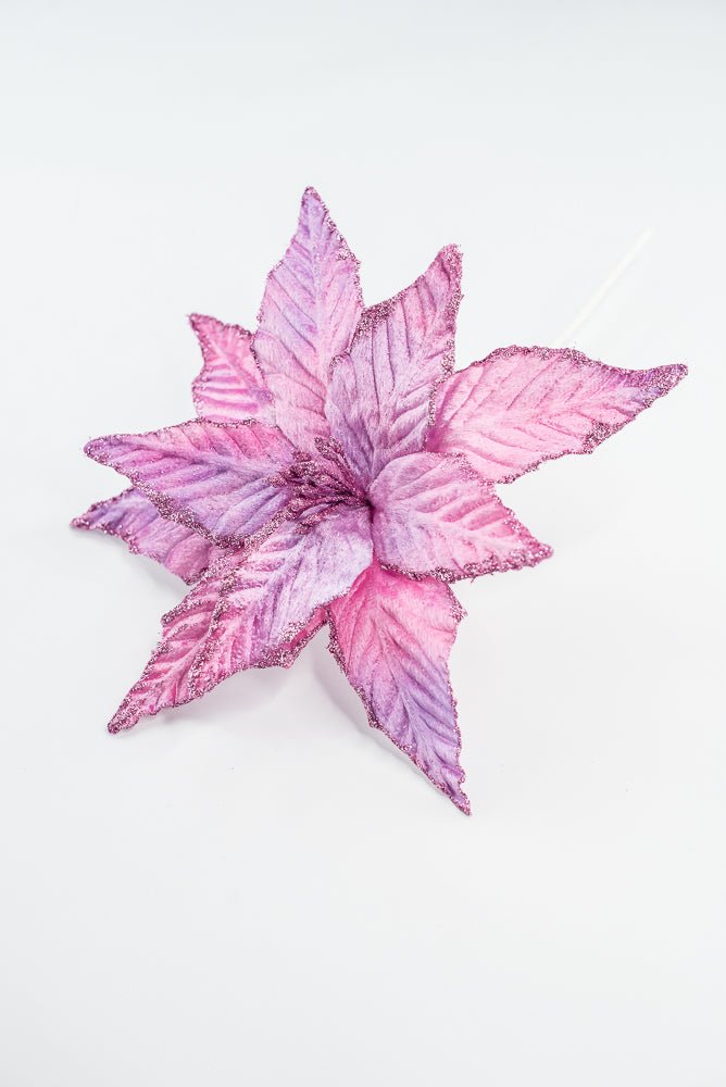 Purple and Pink Velvet Poinsettia Pick - Greenery Market85517PUPK