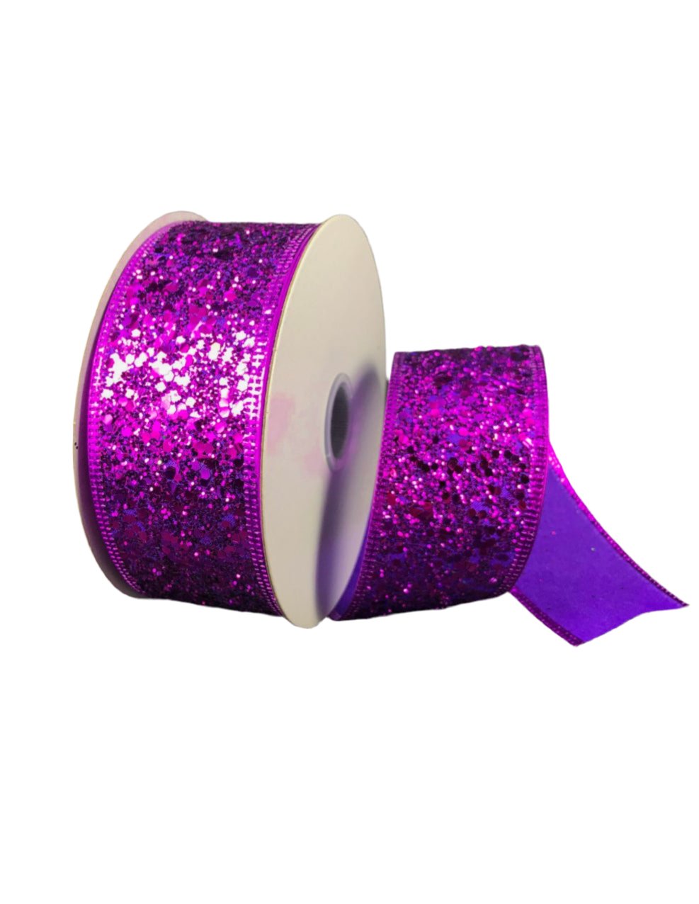 Purple chunky glitter wired ribbon 1.5” - Greenery MarketWired ribbon75102 - 09 - 11