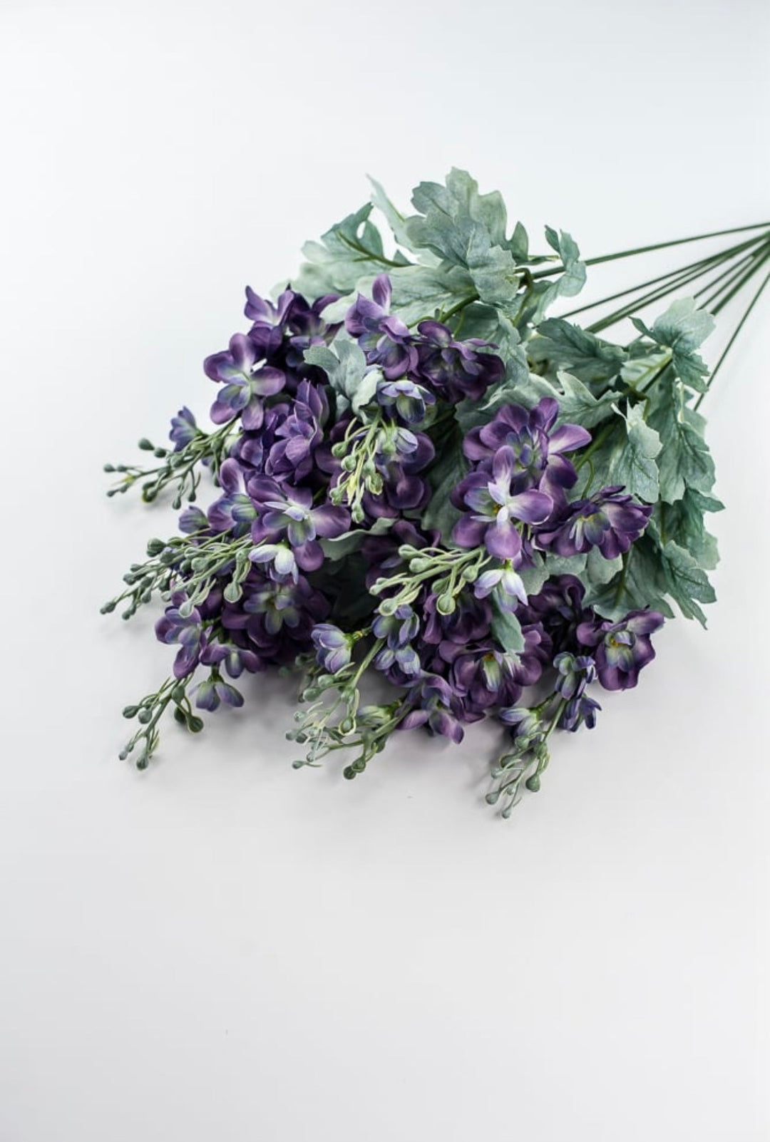 Purple delphiniums artificial flower bush - Greenery MarketArtificial Flora84296 - PU