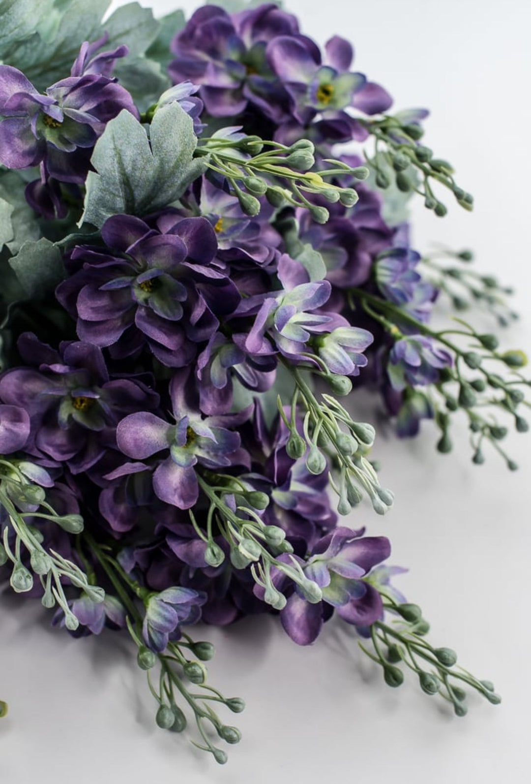 Purple delphiniums artificial flower bush - Greenery MarketArtificial Flora84296 - PU