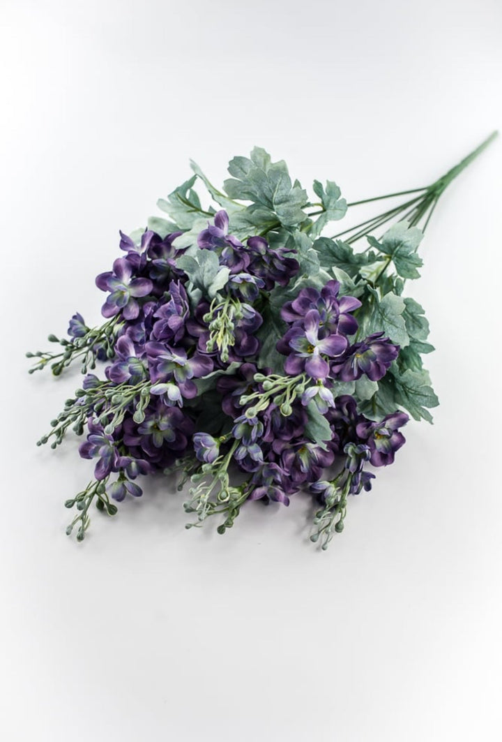 Purple delphiniums artificial flower bush - Greenery MarketArtificial Flora84296 - PU