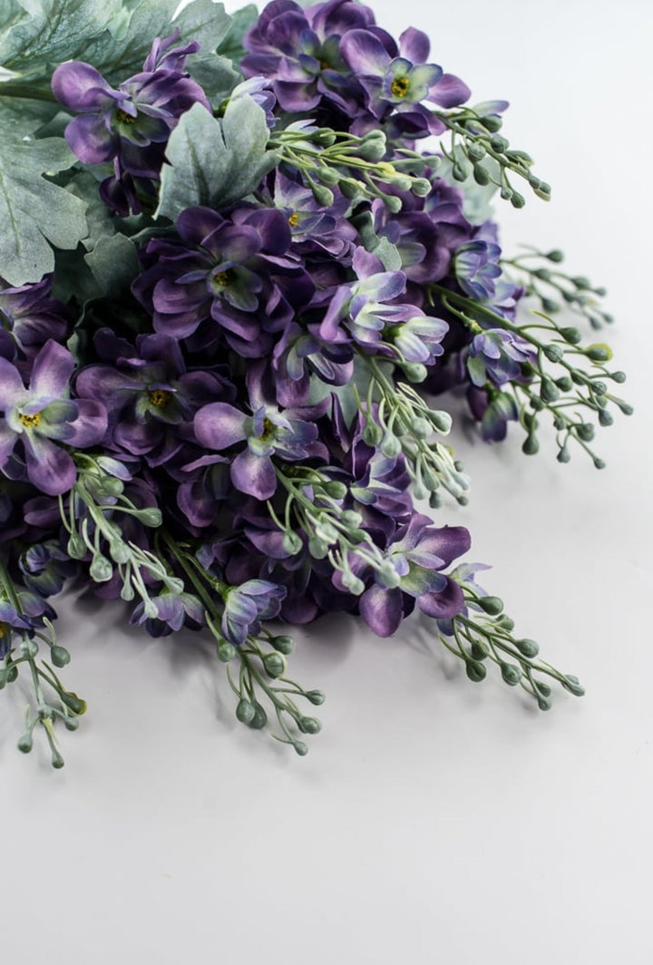 Purple delphiniums artificial flower bush - Greenery MarketArtificial Flora84296 - PU