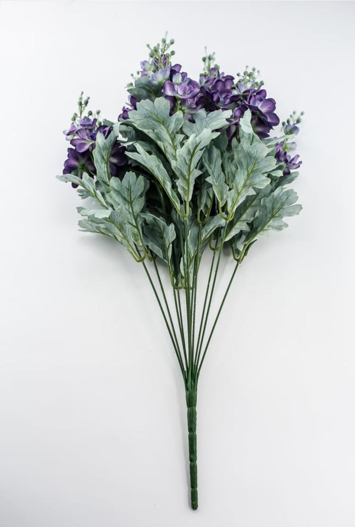 Purple delphiniums artificial flower bush - Greenery MarketArtificial Flora84296 - PU