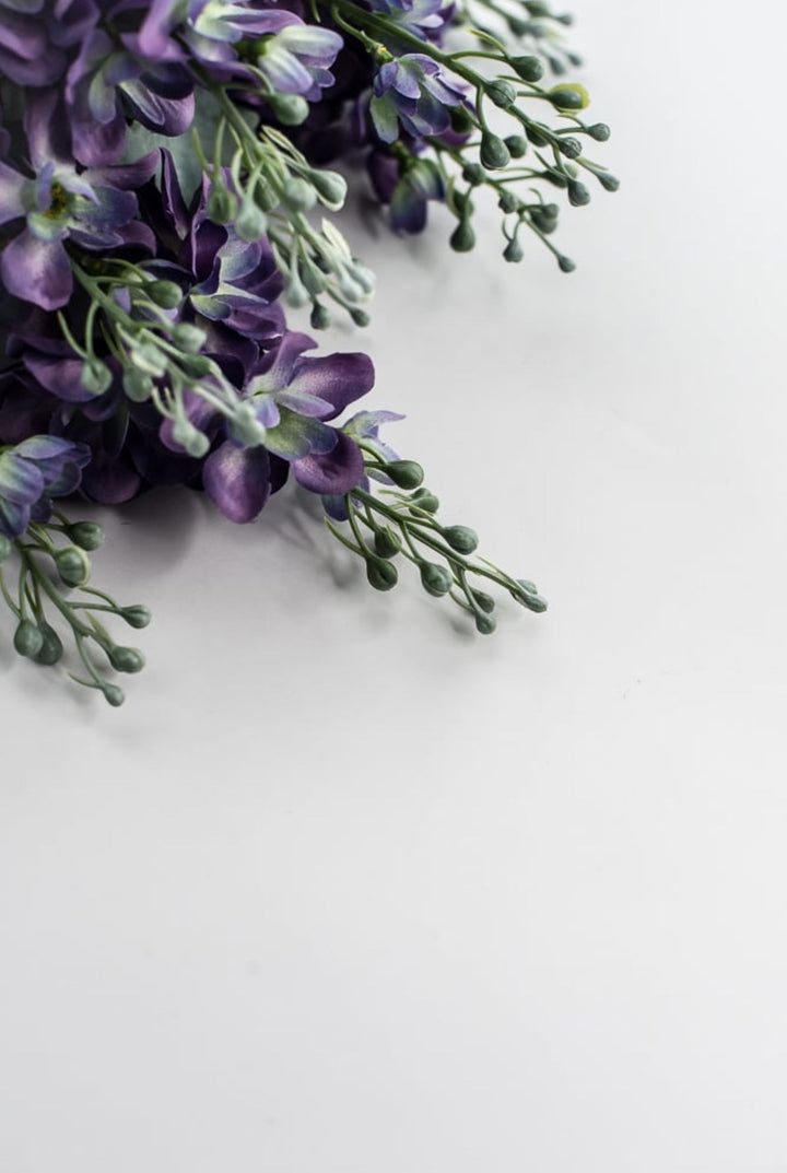 Purple delphiniums artificial flower bush - Greenery MarketArtificial Flora84296 - PU