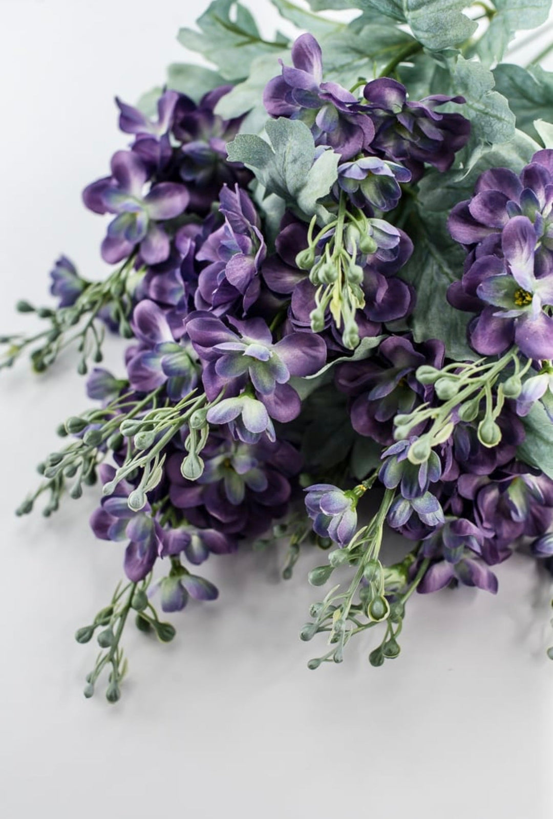 Purple delphiniums artificial flower bush - Greenery MarketArtificial Flora84296 - PU
