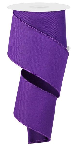 Purple Diagonal Weave Fabric Ribbon - 2.5" - Greenery MarketWired RibbonRGE120323