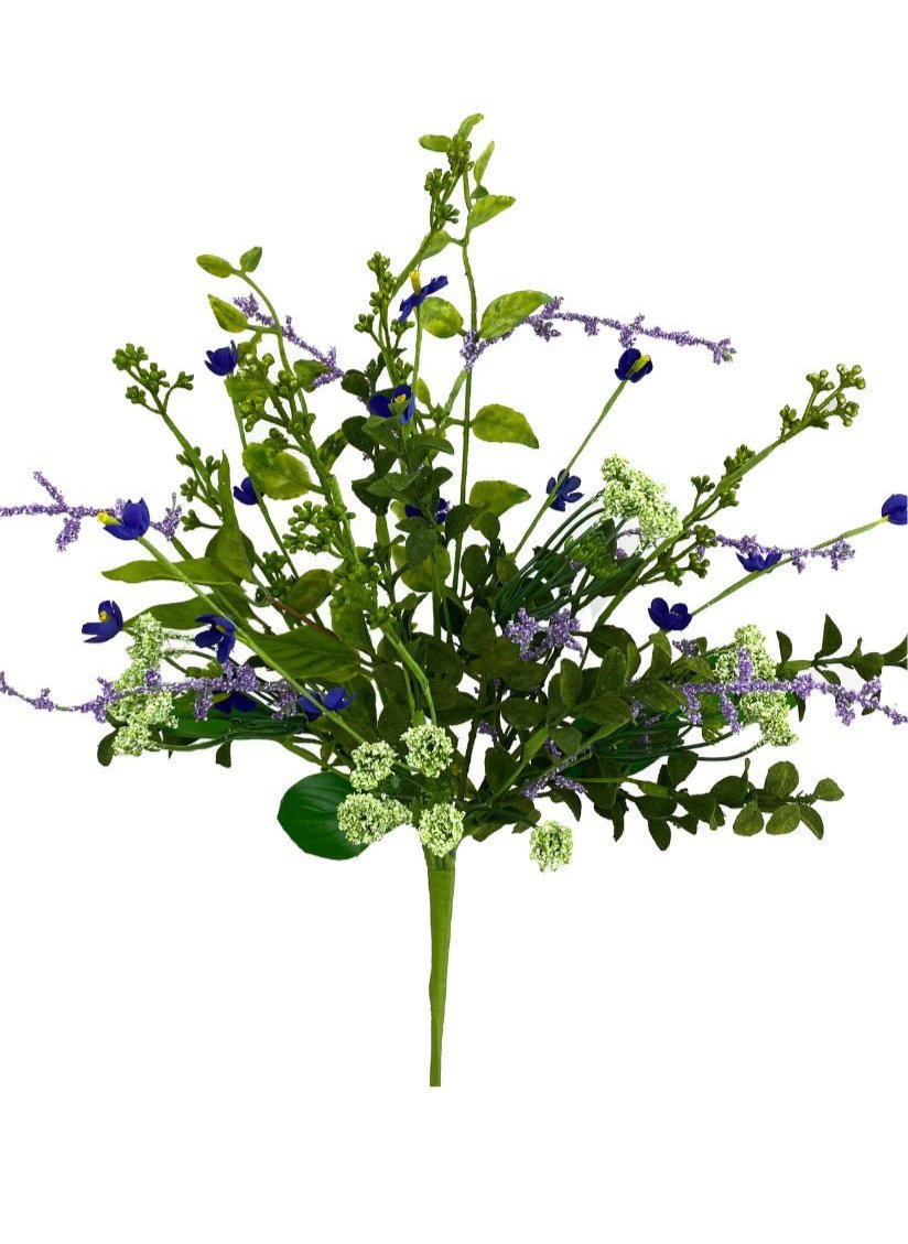 Purple flower and mossy greenery bush - Greenery Marketartificial flowers63046BU21