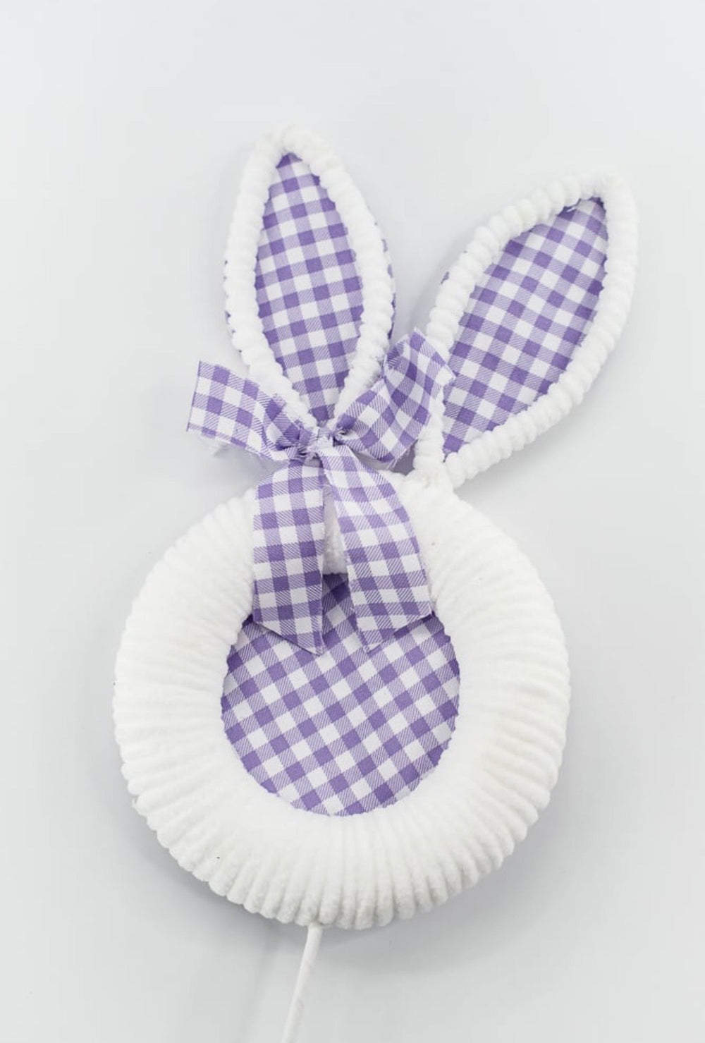 Purple Gingham Easter Bunny Head Stem - 25" - Greenery Market65601-PU