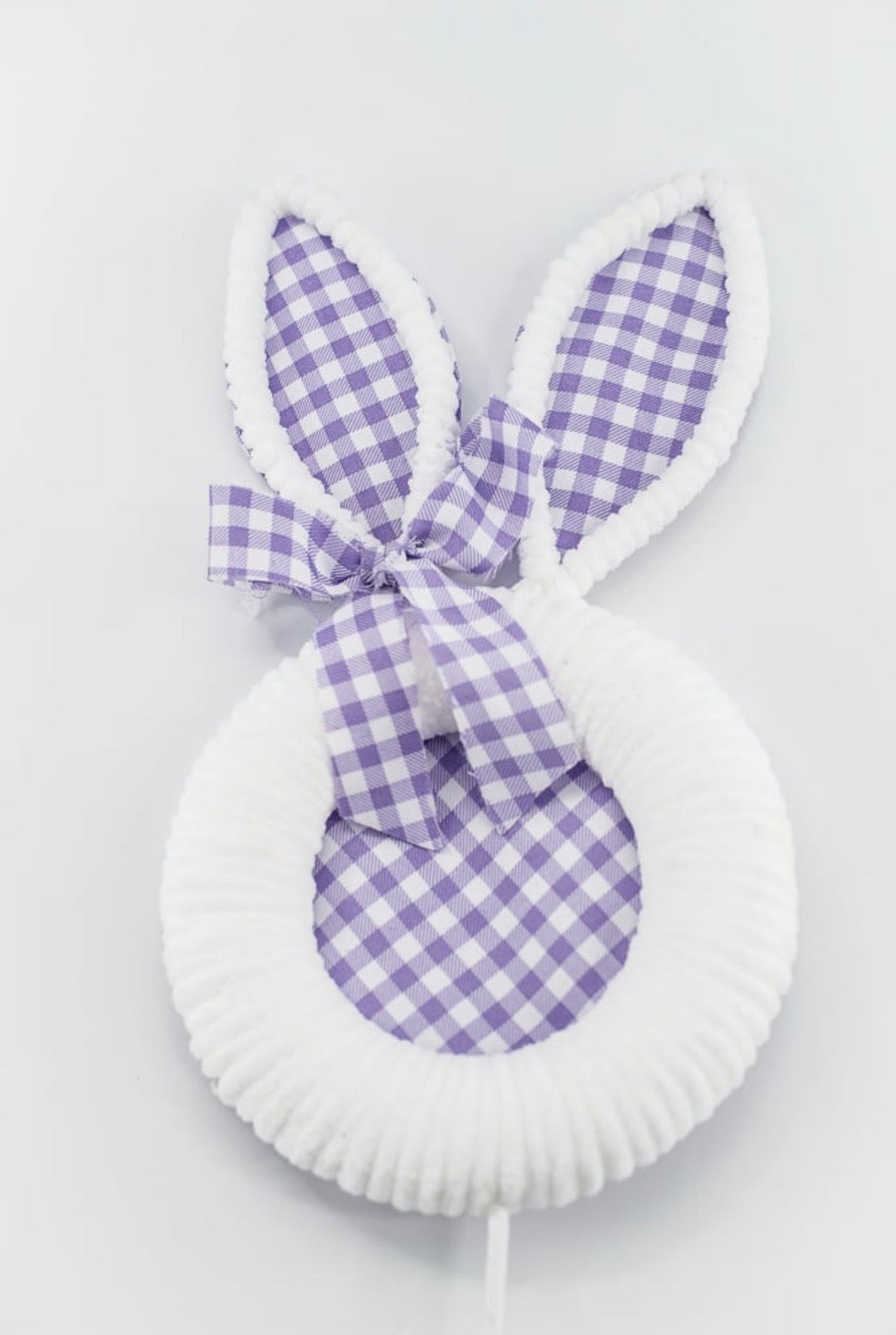 Purple Gingham Easter Bunny Head Stem - 25" - Greenery Market65601-PU