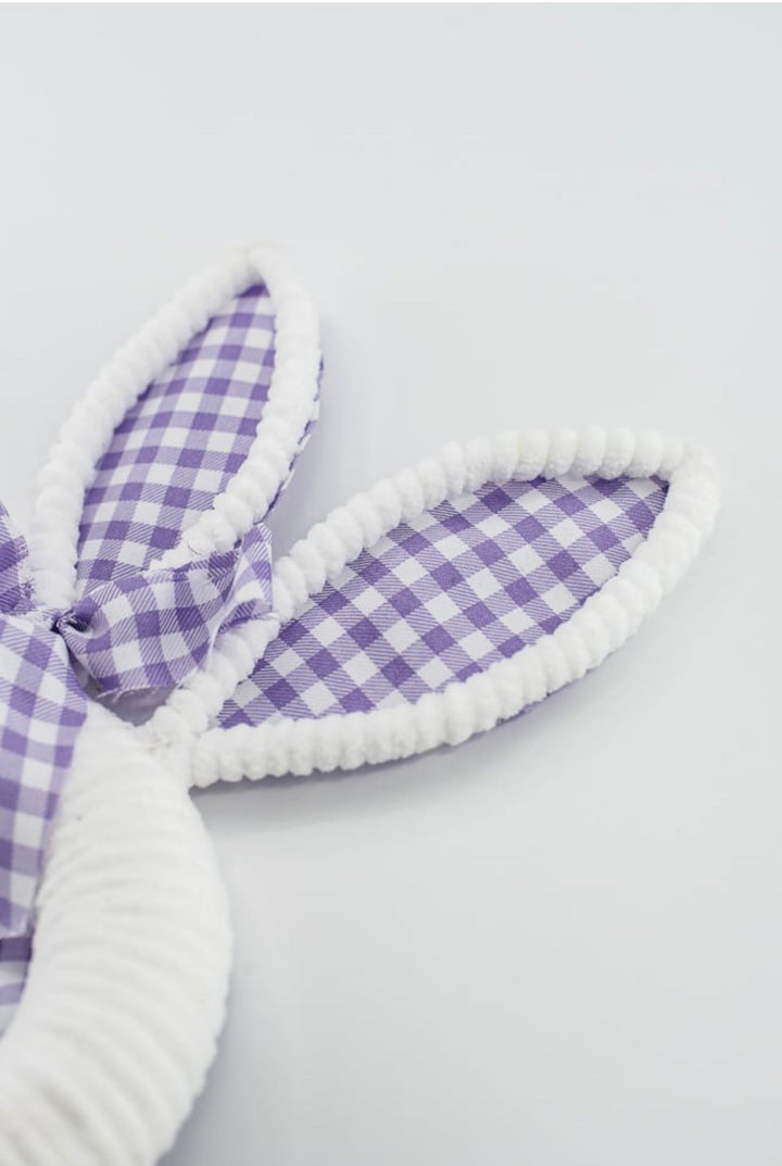 Purple Gingham Easter Bunny Head Stem - 25" - Greenery Market65601-PU