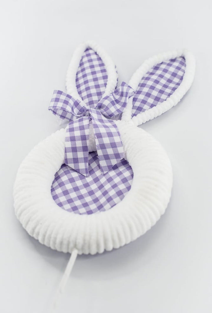 Purple Gingham Easter Bunny Head Stem - 25" - Greenery Market65601-PU
