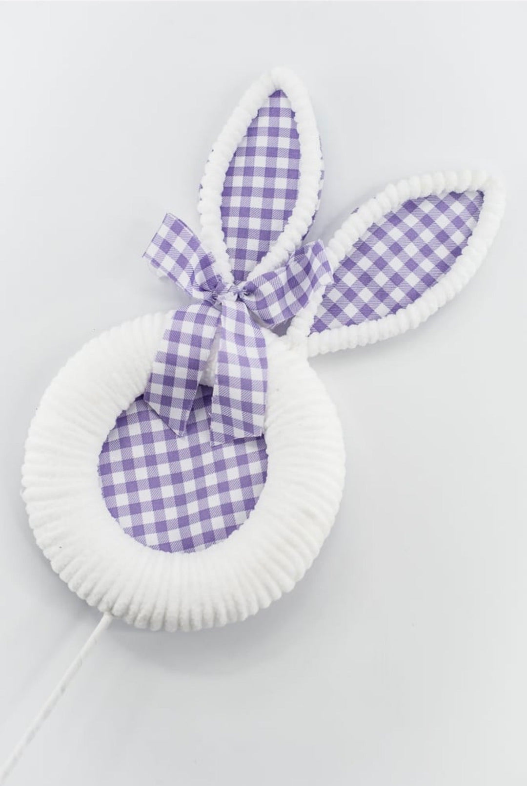 Purple Gingham Easter Bunny Head Stem - 25" - Greenery Market65601-PU