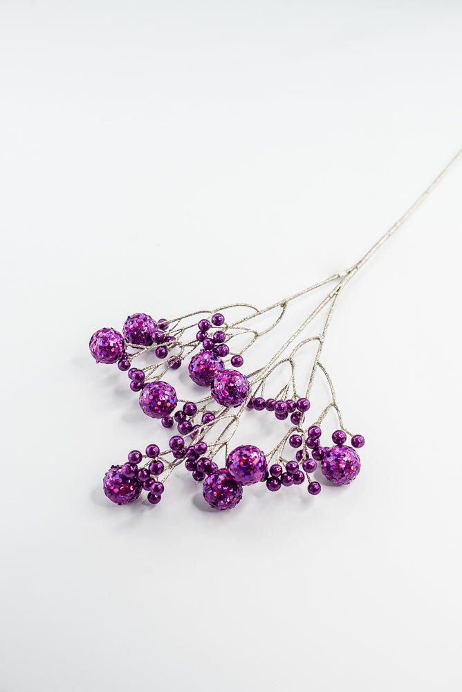 Purple Glitter Ball Spray - 23" - Greenery MarketXG1087PU