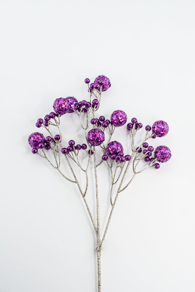 Purple Glitter Ball Spray - 23" - Greenery MarketXG1087PU