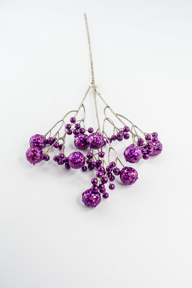 Purple Glitter Ball Spray - 23" - Greenery MarketXG1087PU