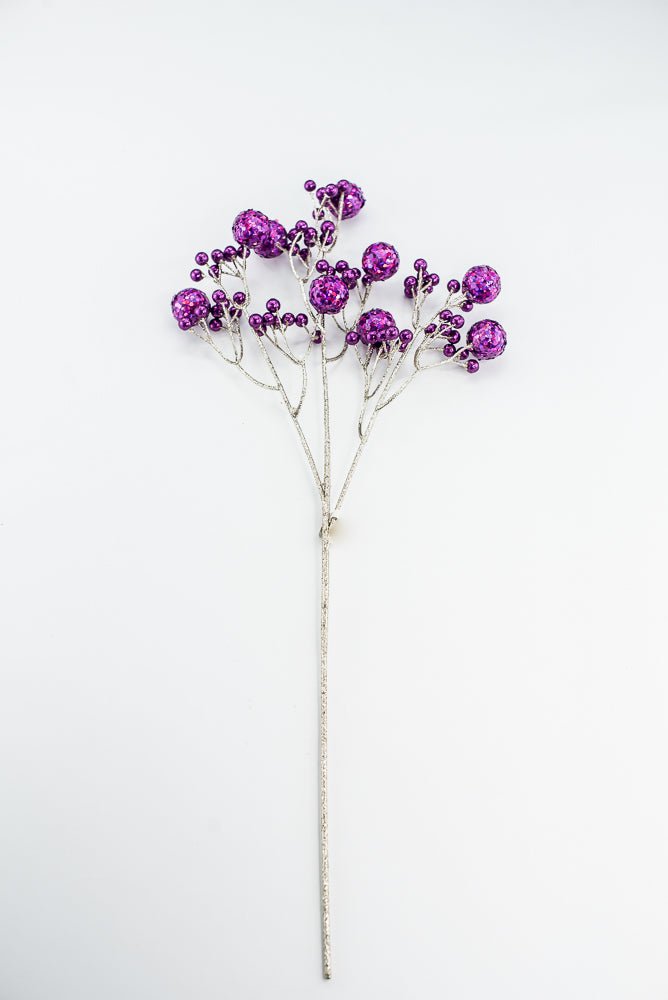 Purple Glitter Ball Spray - 23" - Greenery MarketXG1087PU