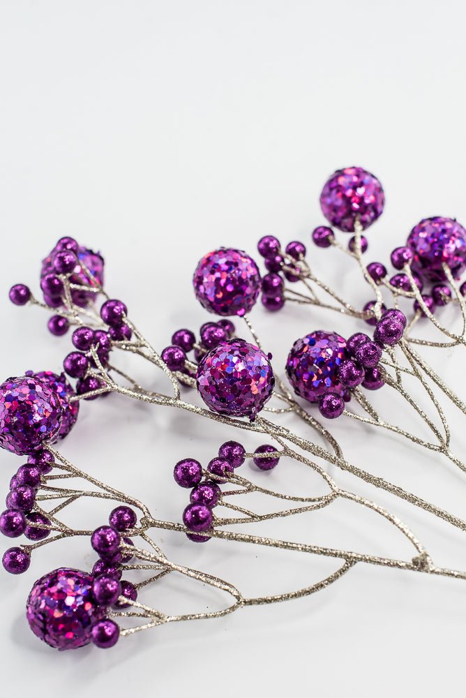 Purple Glitter Ball Spray - 23" - Greenery MarketXG1087PU