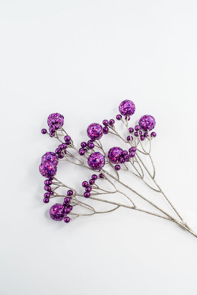 Purple Glitter Ball Spray - 23" - Greenery MarketXG1087PU