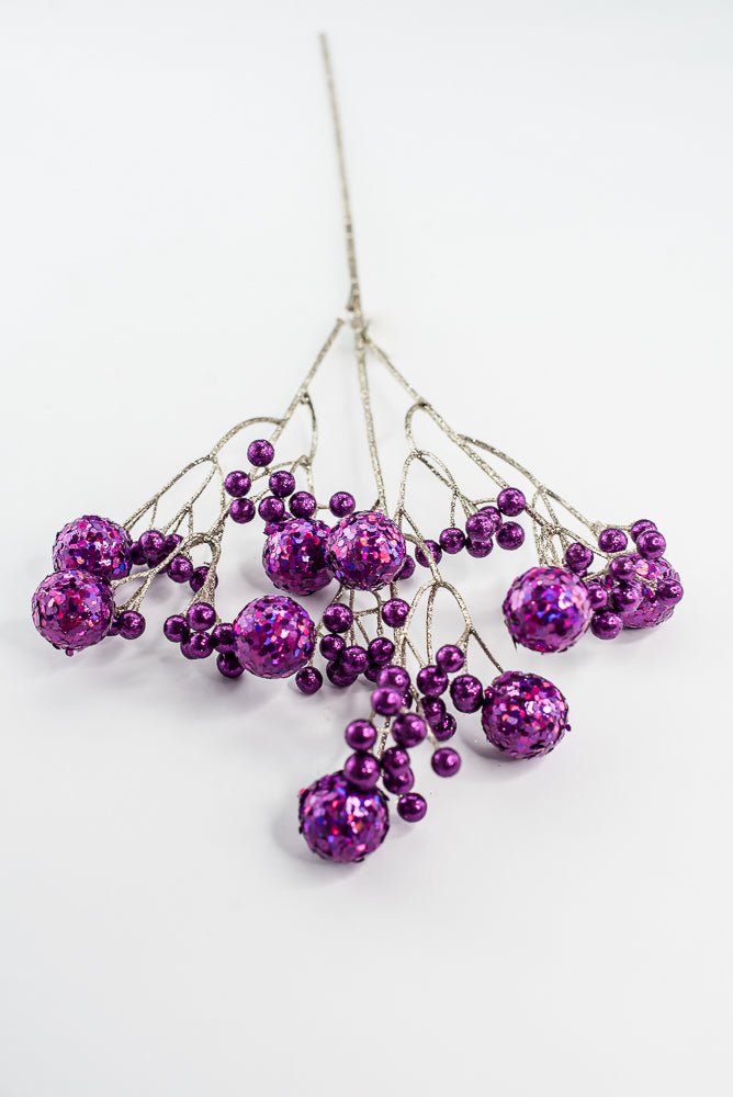 Purple Glitter Ball Spray - 23" - Greenery MarketXG1087PU