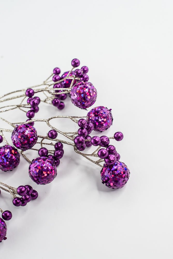 Purple Glitter Ball Spray - 23" - Greenery MarketXG1087PU