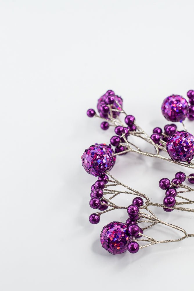 Purple Glitter Ball Spray - 23" - Greenery MarketXG1087PU