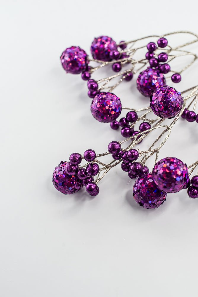 Purple Glitter Ball Spray - 23" - Greenery MarketXG1087PU