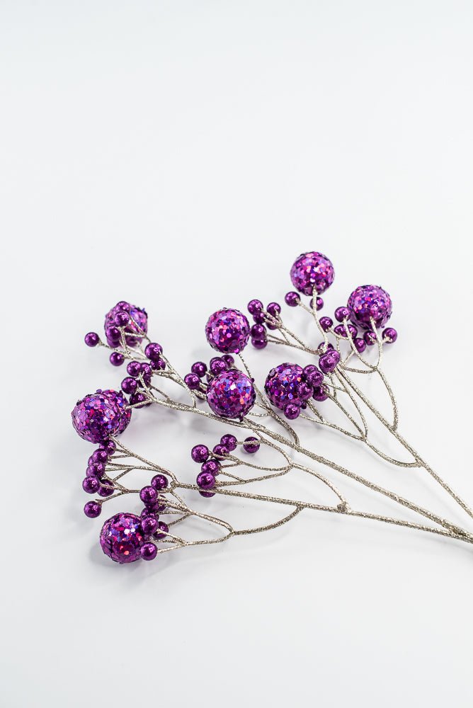 Purple Glitter Ball Spray - 23" - Greenery MarketXG1087PU